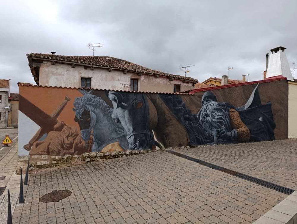 Mural del Cid Campeador en Cardeñajimeno